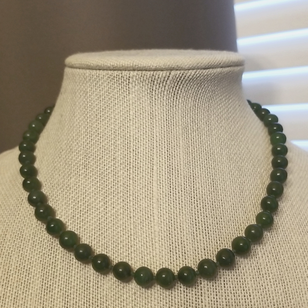 Nephrite Jade Necklace, Genuine & Authentic
